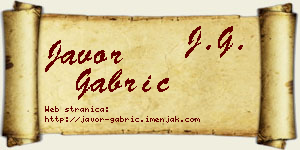 Javor Gabrić vizit kartica